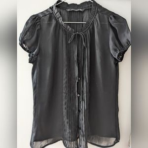 Zara TRF Collection black chiffon top